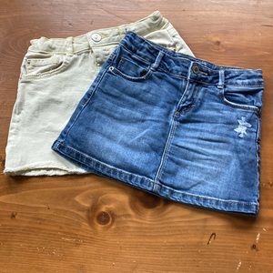 Zara Light Yellow Skirt/Zara Denim Shorts
